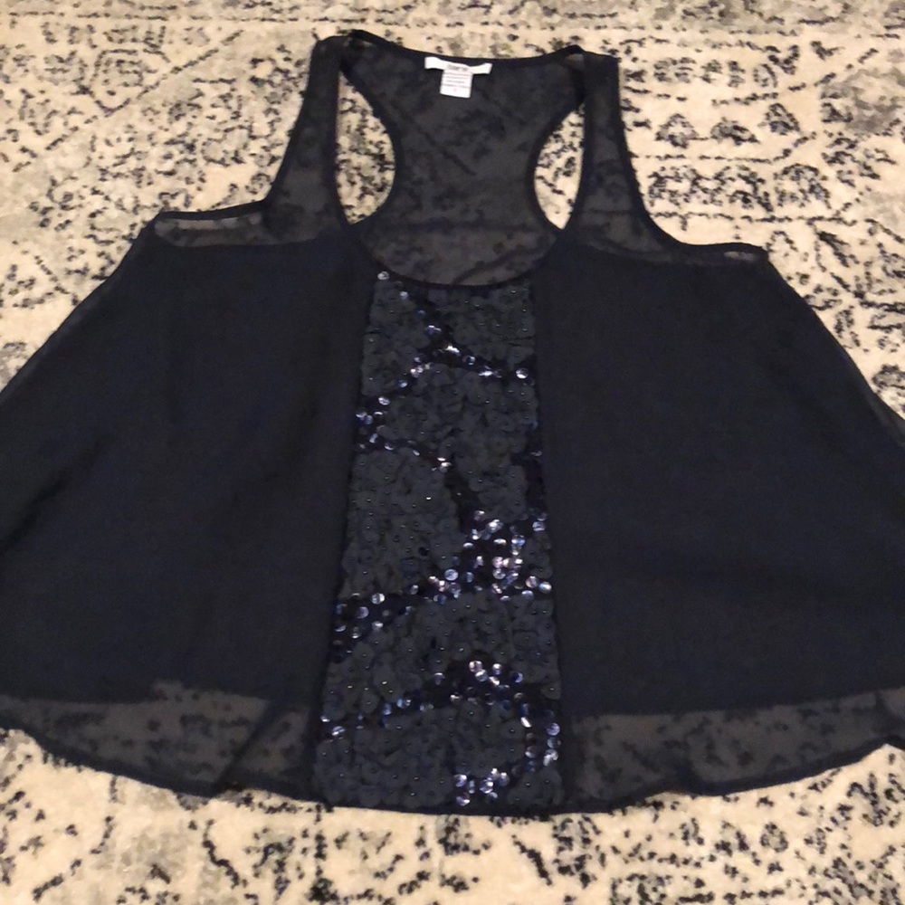 Bar III racerback, embellish, sheer tank-like new!